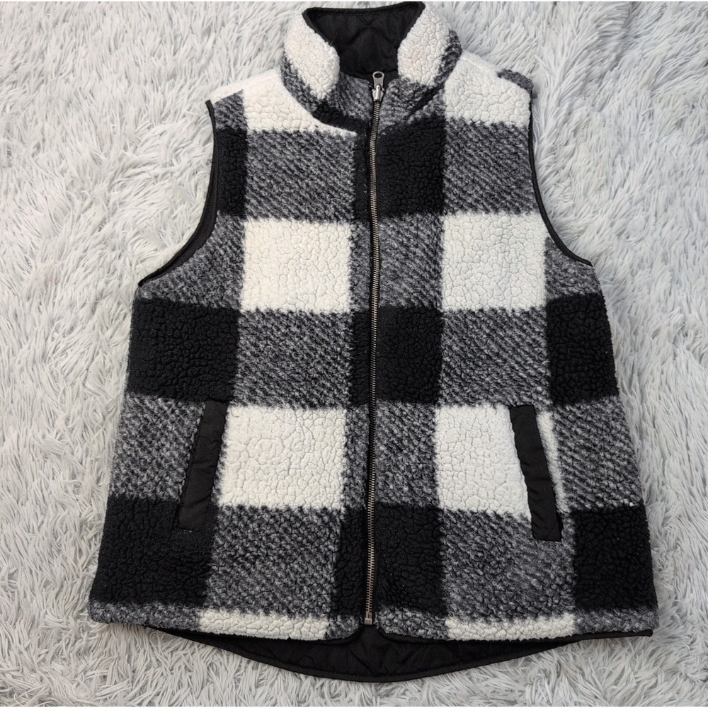 Thread & Supply Vest Womens S Reversible Zip Up Comfort Casual Pockets